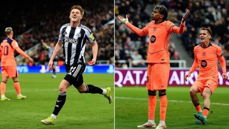 Hai ngôi sao ghi bàn ở trận Newcastle vs Barcelona của hai đội